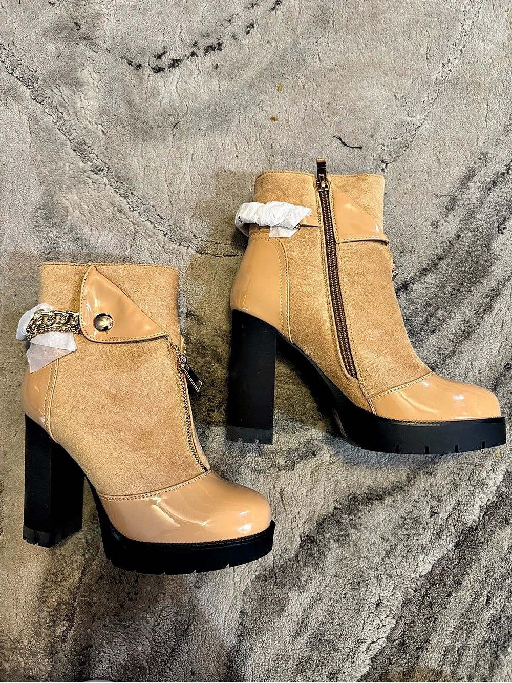 Alaska Platform Ankle Boots Brown 8.5 New